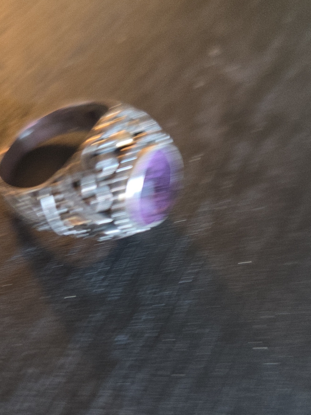 Brighton Silver Filigree Ring with Purple Stone - Picture 6 of 9